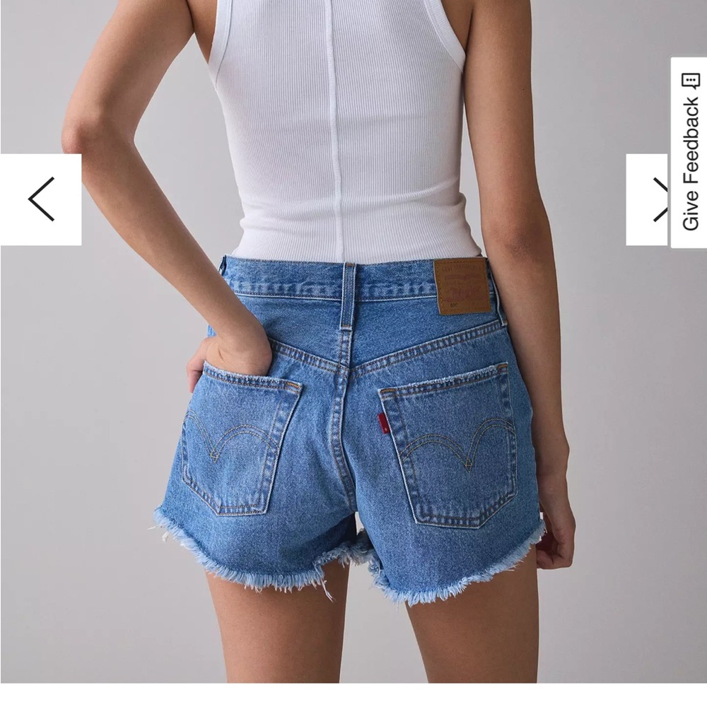 Levi's Light Blue Denim Cutoff Shorts with Frayed Hem